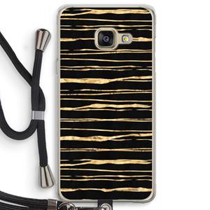 CaseCompany Gouden strepen: Samsung Galaxy A3 (2016) Transparant Hoesje met koord