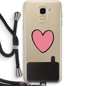 CaseCompany Hartje: Samsung Galaxy J6 (2018) Transparant Hoesje met koord