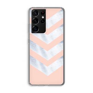 CaseCompany Marmeren pijlen: Samsung Galaxy S21 Ultra Transparant Hoesje