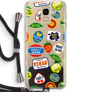 CaseCompany Fruitsticker: Samsung Galaxy J6 (2018) Transparant Hoesje met koord