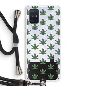 CaseCompany Weed: Samsung Galaxy A71 Transparant Hoesje met koord