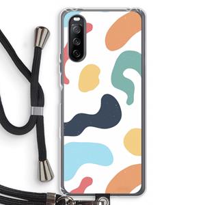 CaseCompany Memphis Shapes Blue: Sony Sony Xperia 10 III Transparant Hoesje met koord