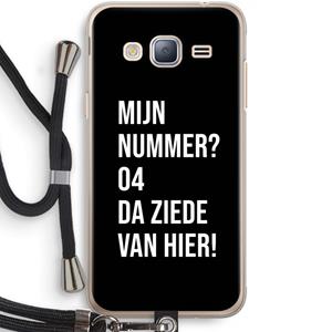 CaseCompany Da ziede van hier - Zwart: Samsung Galaxy J3 (2016) Transparant Hoesje met koord