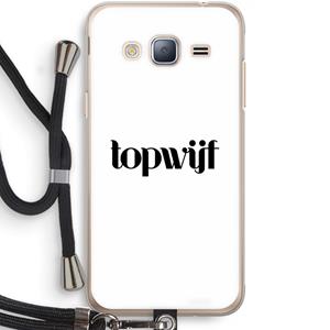 CaseCompany Topwijf Wit: Samsung Galaxy J3 (2016) Transparant Hoesje met koord