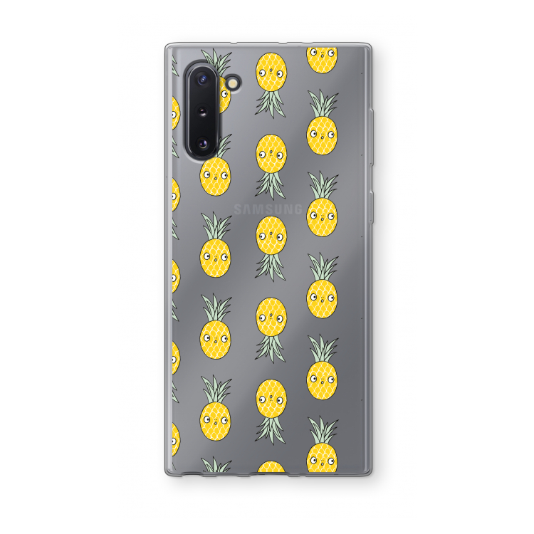 CaseCompany Ananas: Samsung Galaxy Note 10 Transparant Hoesje