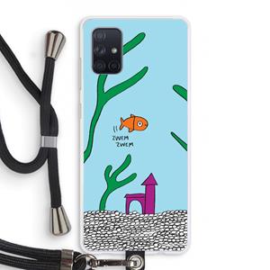 CaseCompany Aquarium: Samsung Galaxy A71 Transparant Hoesje met koord