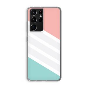 CaseCompany Strepen pastel: Samsung Galaxy S21 Ultra Transparant Hoesje