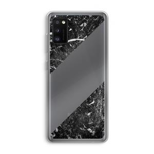 CaseCompany Zwart marmer: Samsung Galaxy A41 Transparant Hoesje