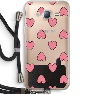 CaseCompany Ondersteboven verliefd: Samsung Galaxy J3 (2016) Transparant Hoesje met koord