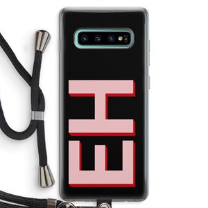 CaseCompany Monogram: Samsung Galaxy S10 Plus Transparant Hoesje met koord