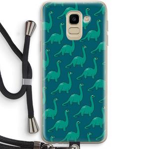 CaseCompany Diplodocus: Samsung Galaxy J6 (2018) Transparant Hoesje met koord