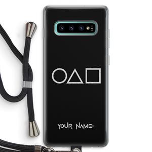 CaseCompany Squid Game: Samsung Galaxy S10 Plus Transparant Hoesje met koord
