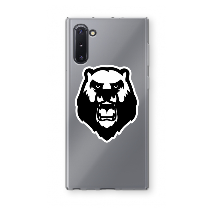 CaseCompany Angry Bear (white): Samsung Galaxy Note 10 Transparant Hoesje