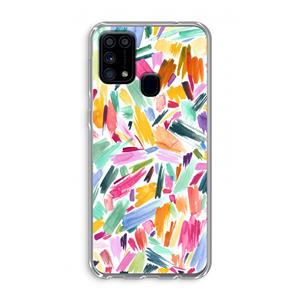 CaseCompany Watercolor Brushstrokes: Samsung Galaxy M31 Transparant Hoesje