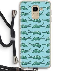 CaseCompany Kroko: Samsung Galaxy J6 (2018) Transparant Hoesje met koord