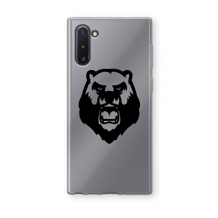 CaseCompany Angry Bear (black): Samsung Galaxy Note 10 Transparant Hoesje