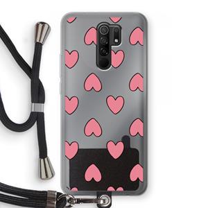 CaseCompany Ondersteboven verliefd: Xiaomi Redmi 9 Transparant Hoesje met koord