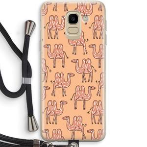 CaseCompany Kameel: Samsung Galaxy J6 (2018) Transparant Hoesje met koord