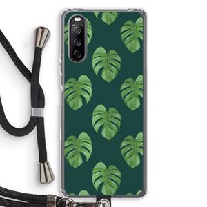 CaseCompany Monstera leaves: Sony Sony Xperia 10 III Transparant Hoesje met koord