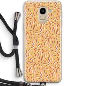 CaseCompany Camouflage: Samsung Galaxy J6 (2018) Transparant Hoesje met koord