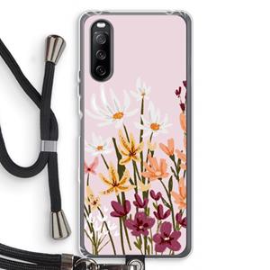 CaseCompany Painted wildflowers: Sony Sony Xperia 10 III Transparant Hoesje met koord