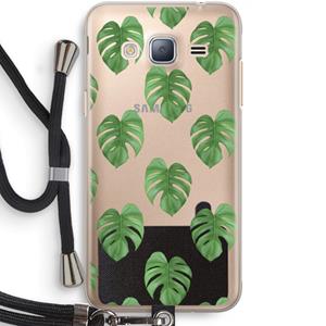 CaseCompany Monstera leaves: Samsung Galaxy J3 (2016) Transparant Hoesje met koord