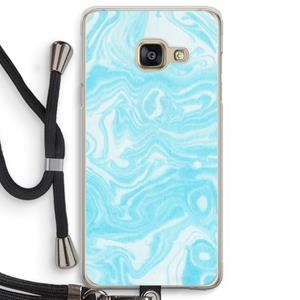 CaseCompany Waterverf blauw: Samsung Galaxy A3 (2016) Transparant Hoesje met koord
