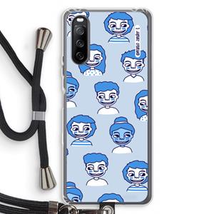 CaseCompany Gezichtjes: Sony Sony Xperia 10 III Transparant Hoesje met koord