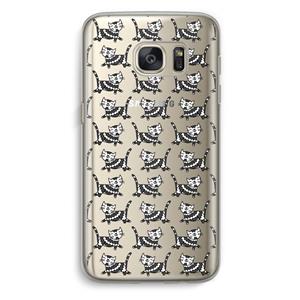 CaseCompany Zwarte poes: Samsung Galaxy S7 Transparant Hoesje