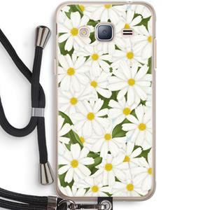 CaseCompany Summer Daisies: Samsung Galaxy J3 (2016) Transparant Hoesje met koord