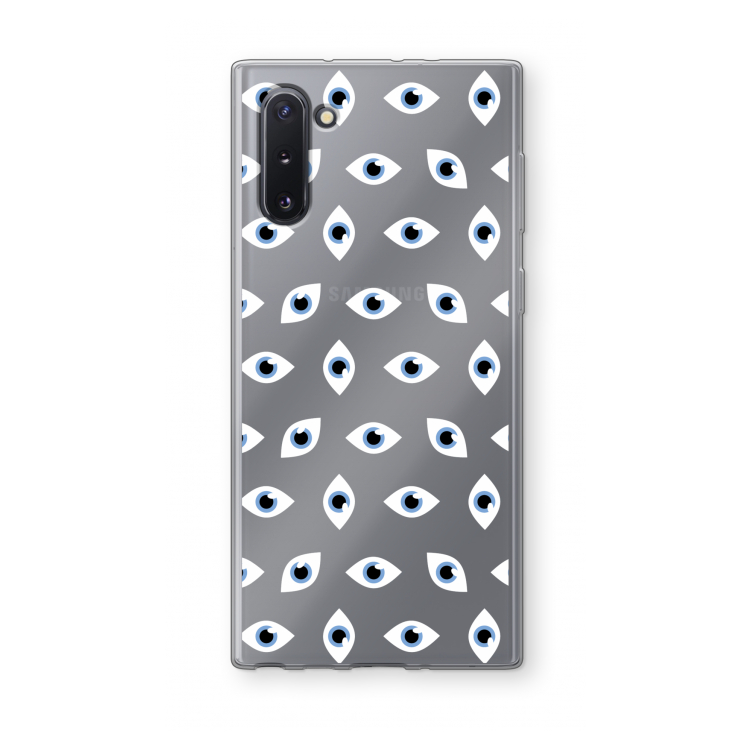 CaseCompany Eyes pattern: Samsung Galaxy Note 10 Transparant Hoesje