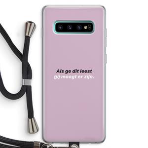 CaseCompany gij moogt er zijn: Samsung Galaxy S10 Plus Transparant Hoesje met koord