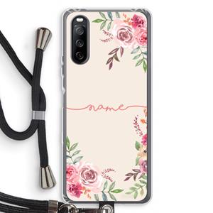 CaseCompany Rozen: Sony Sony Xperia 10 III Transparant Hoesje met koord