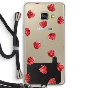 CaseCompany Framboosjes: Samsung Galaxy A3 (2016) Transparant Hoesje met koord