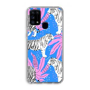 CaseCompany Tijger: Samsung Galaxy M31 Transparant Hoesje