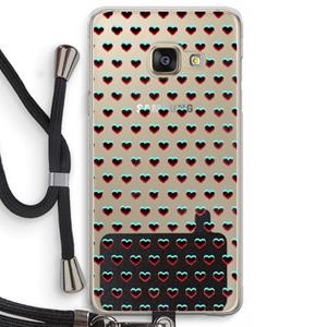 CaseCompany Hartjes: Samsung Galaxy A3 (2016) Transparant Hoesje met koord