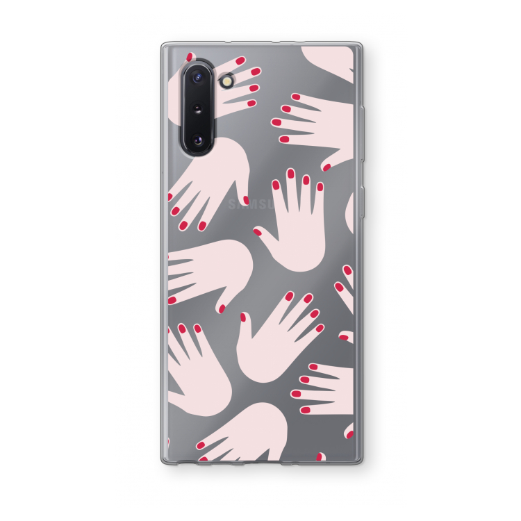 CaseCompany Hands pink: Samsung Galaxy Note 10 Transparant Hoesje