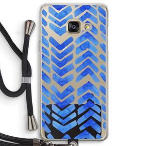 CaseCompany Blauwe pijlen: Samsung Galaxy A3 (2016) Transparant Hoesje met koord