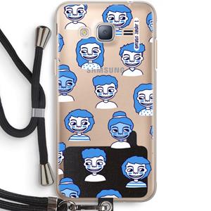 CaseCompany Gezichtjes: Samsung Galaxy J3 (2016) Transparant Hoesje met koord