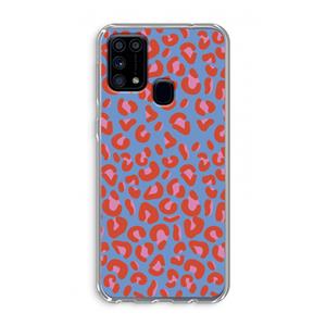 CaseCompany Leopard blue: Samsung Galaxy M31 Transparant Hoesje