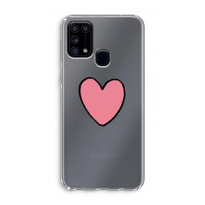 CaseCompany Hartje: Samsung Galaxy M31 Transparant Hoesje