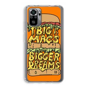 CaseCompany Big Macs Bigger Dreams: Xiaomi Redmi Note 10S Transparant Hoesje