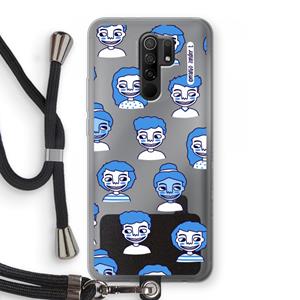 CaseCompany Gezichtjes: Xiaomi Redmi 9 Transparant Hoesje met koord
