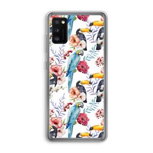CaseCompany Bloemen tukan: Samsung Galaxy A41 Transparant Hoesje