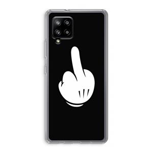 CaseCompany Middle finger black: Samsung Galaxy A42 5G Transparant Hoesje