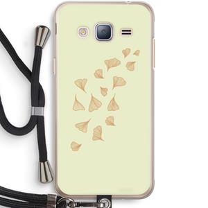 CaseCompany Falling Leaves: Samsung Galaxy J3 (2016) Transparant Hoesje met koord