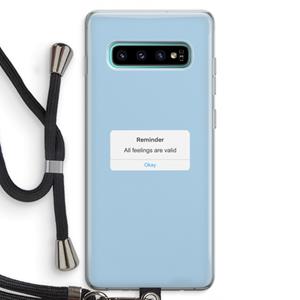 CaseCompany Reminder: Samsung Galaxy S10 Plus Transparant Hoesje met koord