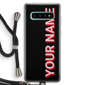 CaseCompany Namecase: Samsung Galaxy S10 Plus Transparant Hoesje met koord