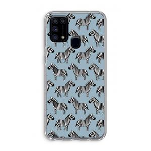 CaseCompany Zebra: Samsung Galaxy M31 Transparant Hoesje