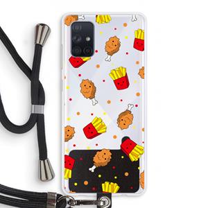 CaseCompany Chicken 'n Fries: Samsung Galaxy A71 Transparant Hoesje met koord